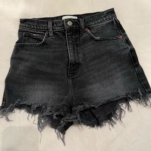 Abercrombie and Fitch Curve Love Black Washed high rise mom short